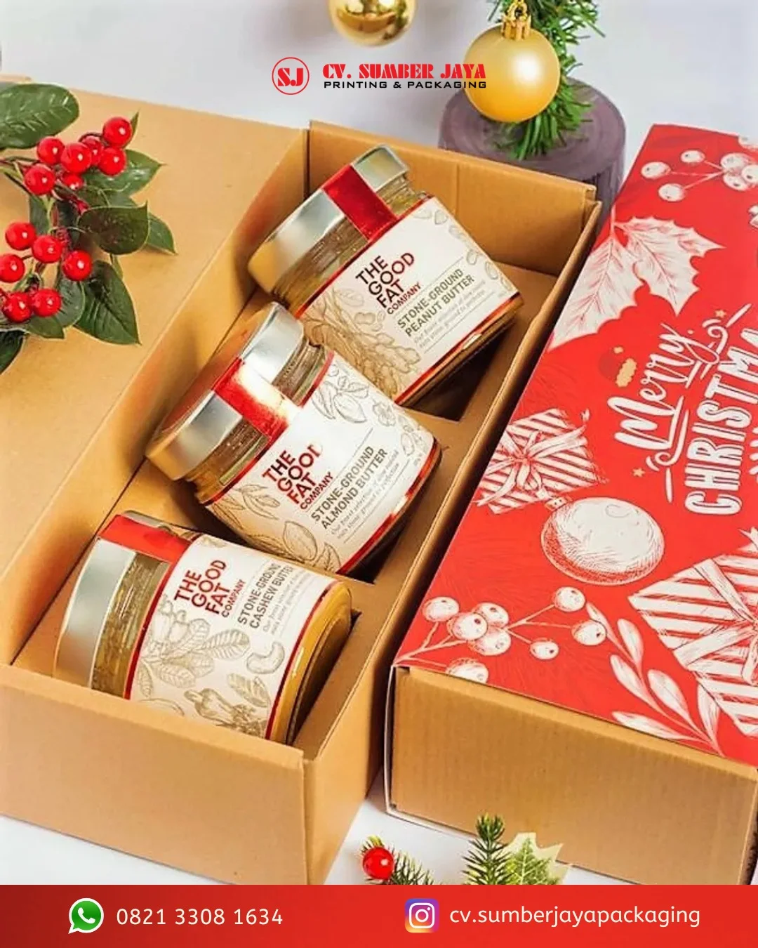 “Mau kemasan buat musim Natal 🎁✨Yuk cetak packaging kardus & karton di CV Sumber Jaya. Kualita